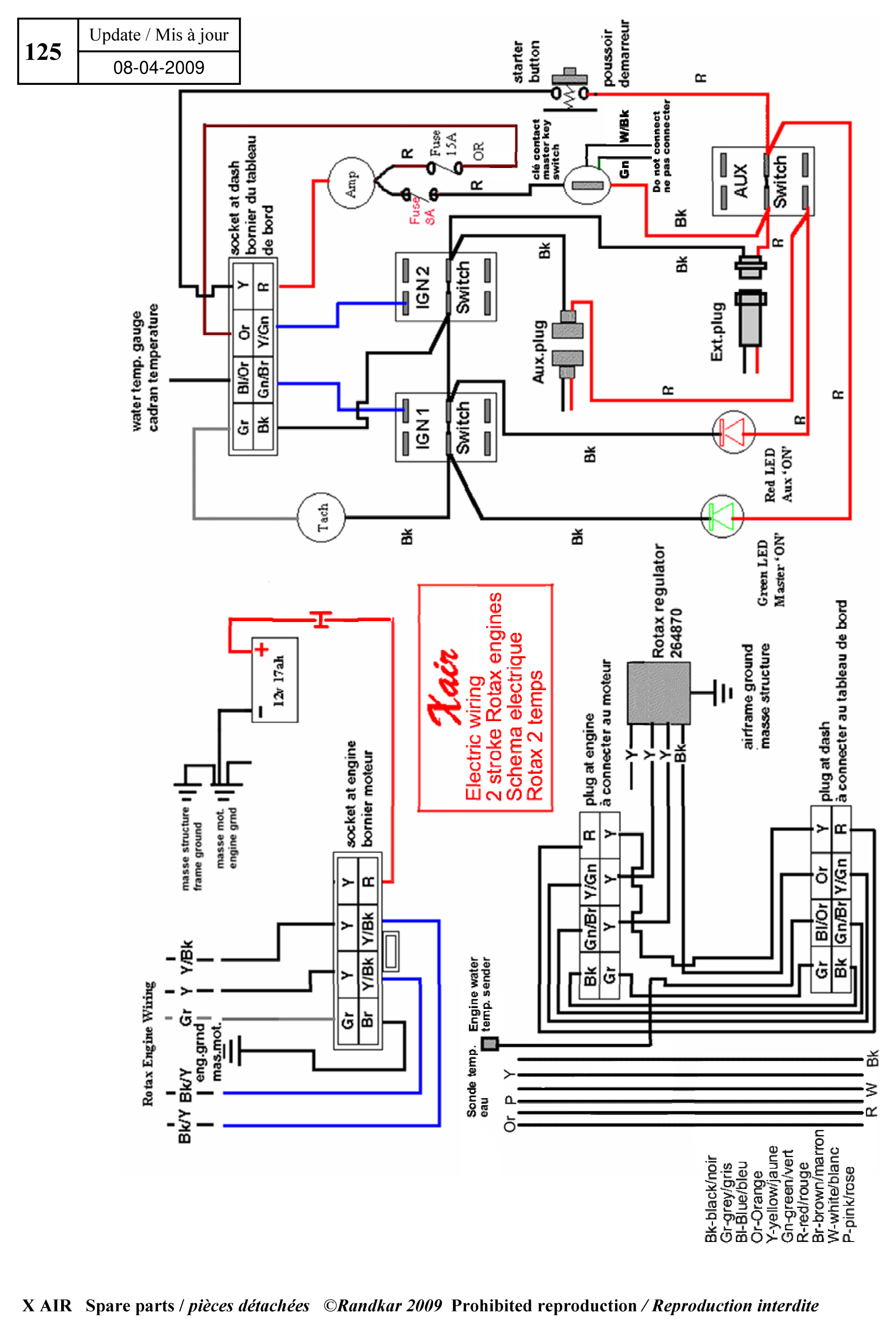 Electric wiring – X-Air parts diagram