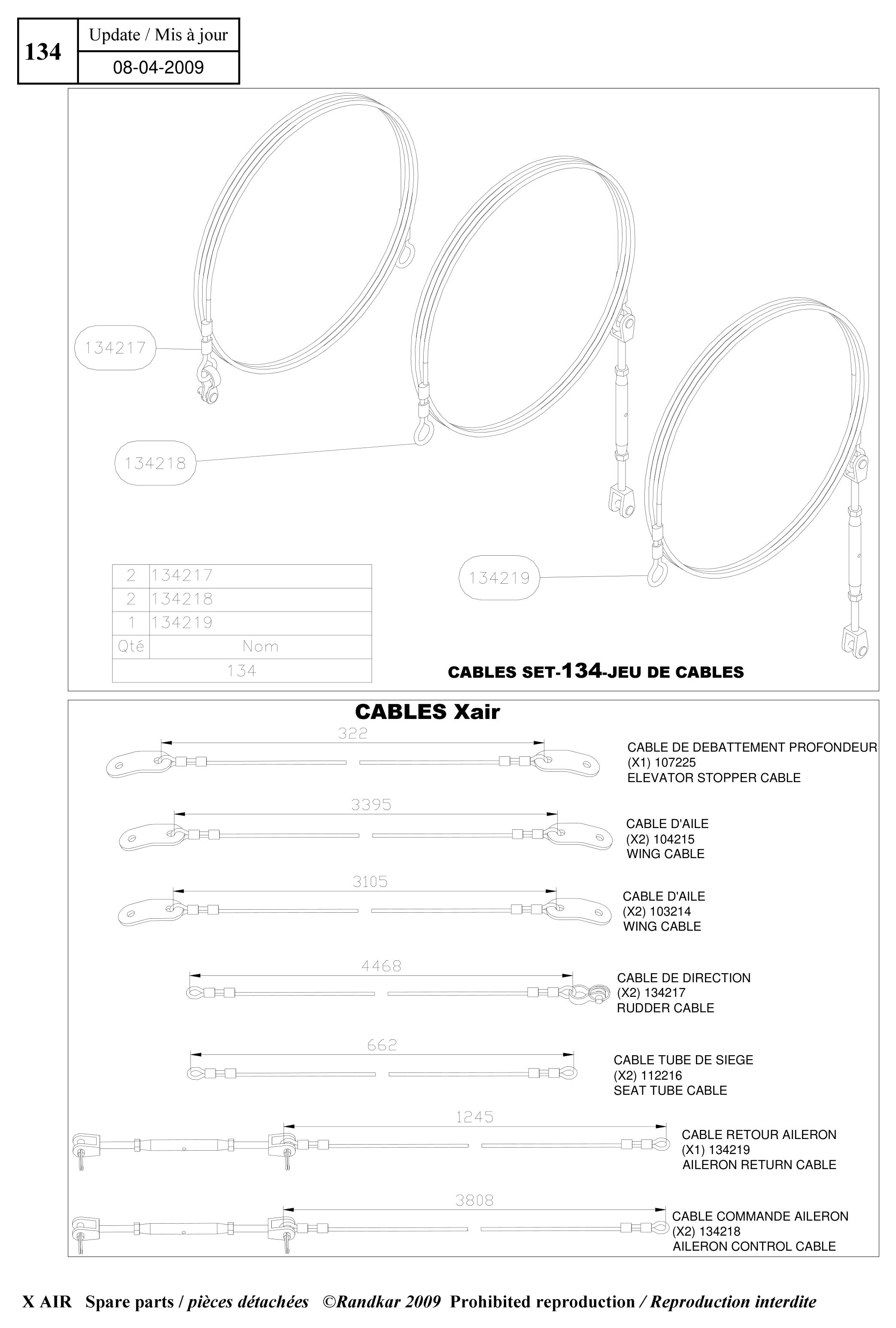 Cables set – X-Air parts diagram