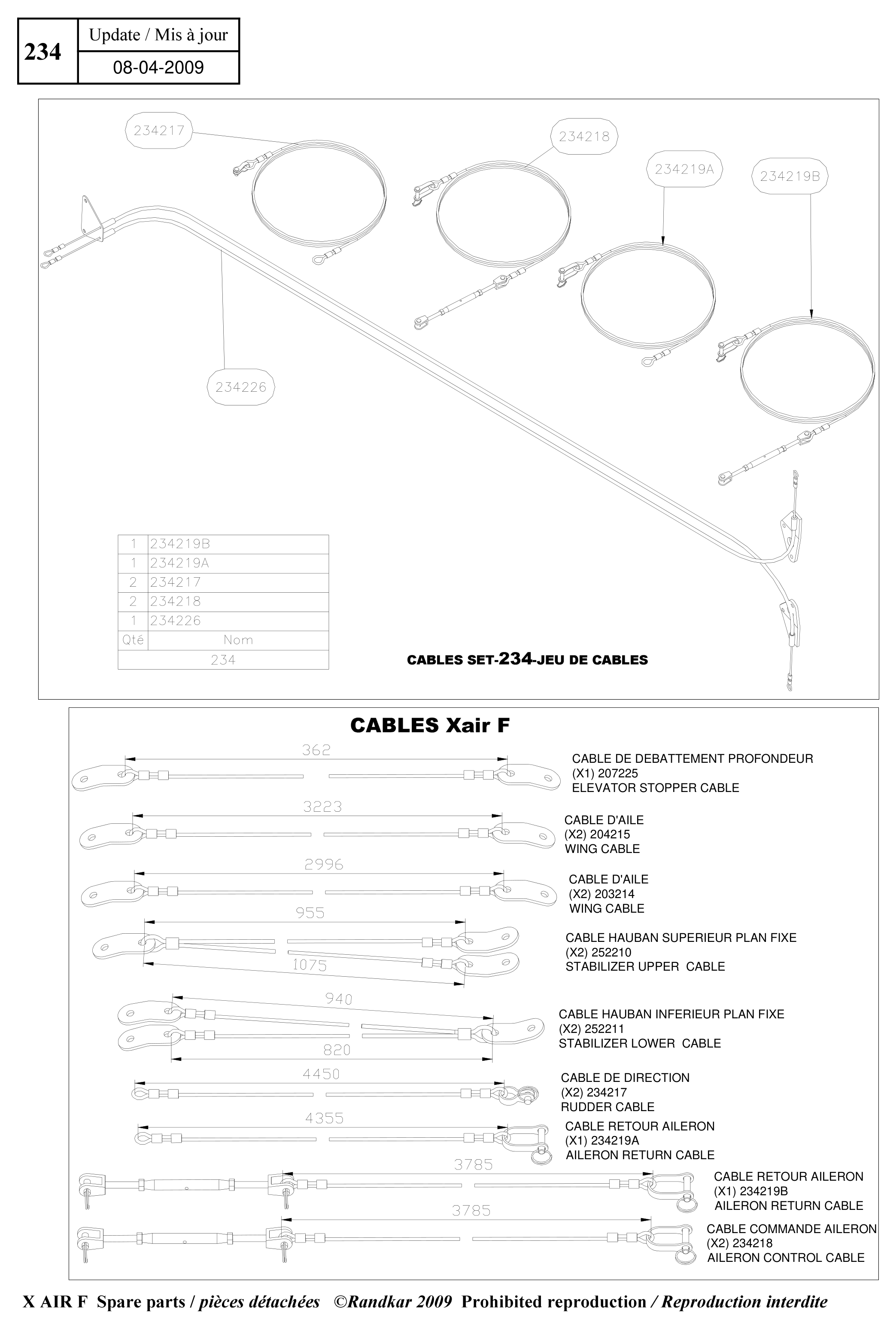 Cables set – X-Air F Gumnam parts diagram