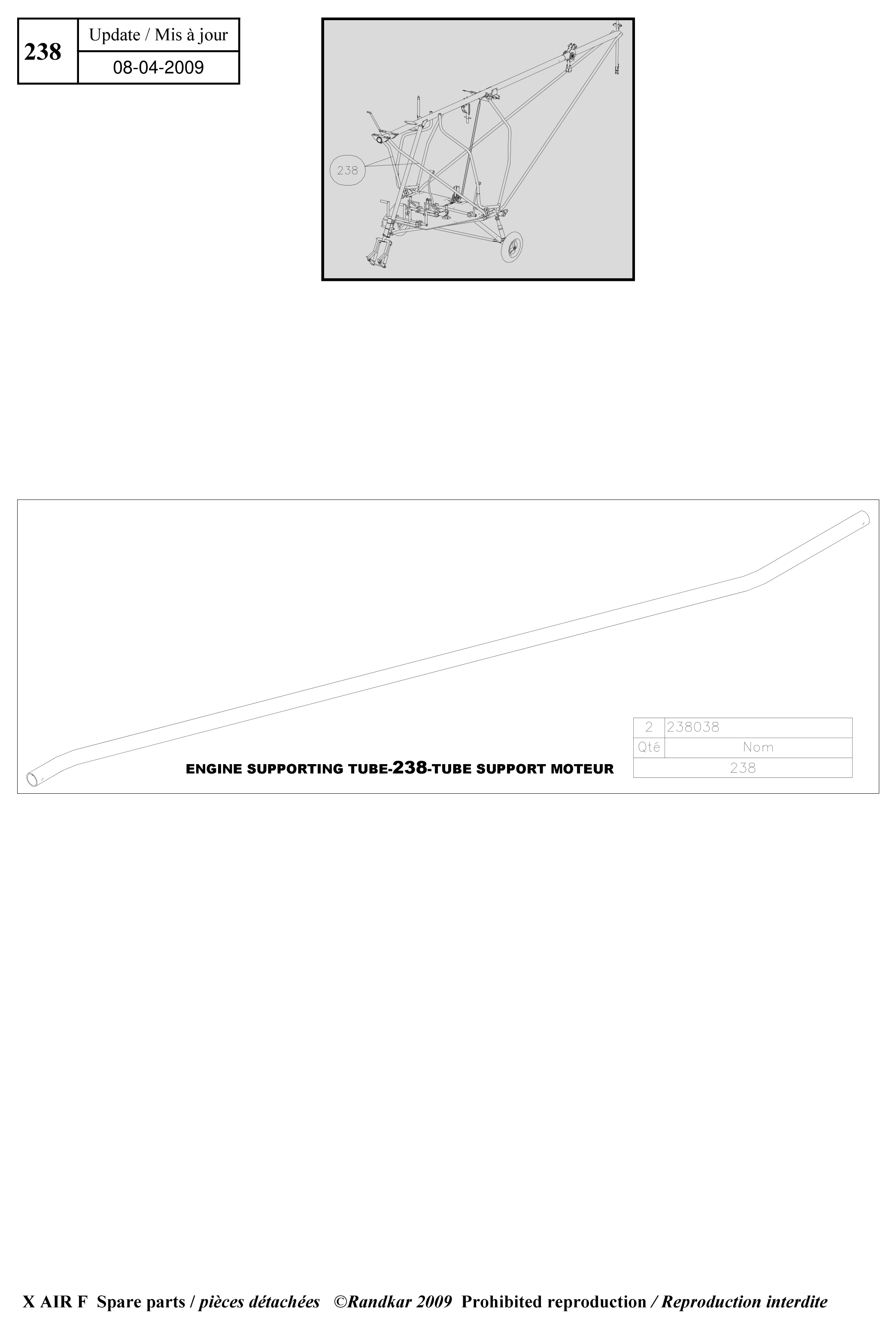 Engine supporting tubes – X-Air F Gumnam parts diagram