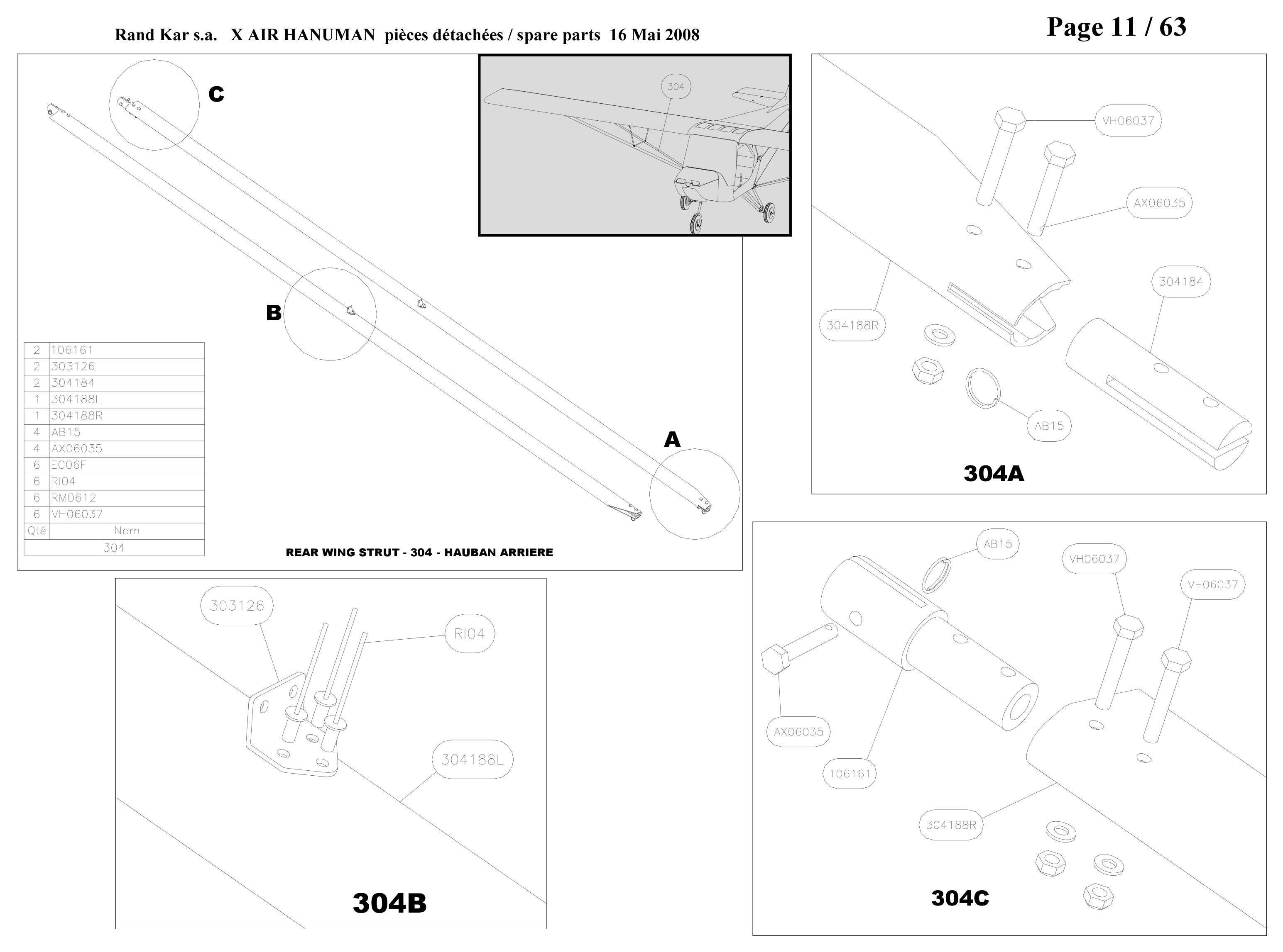 Rear wing struts – Hanuman parts diagram