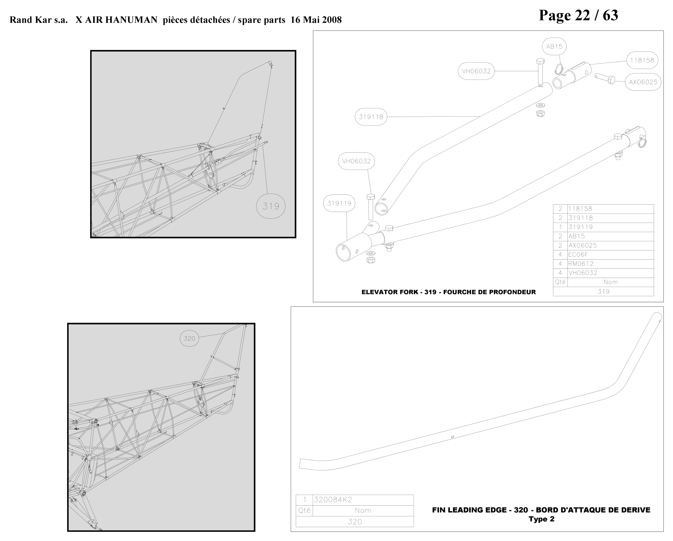 Elevator fork – Hanuman parts diagram