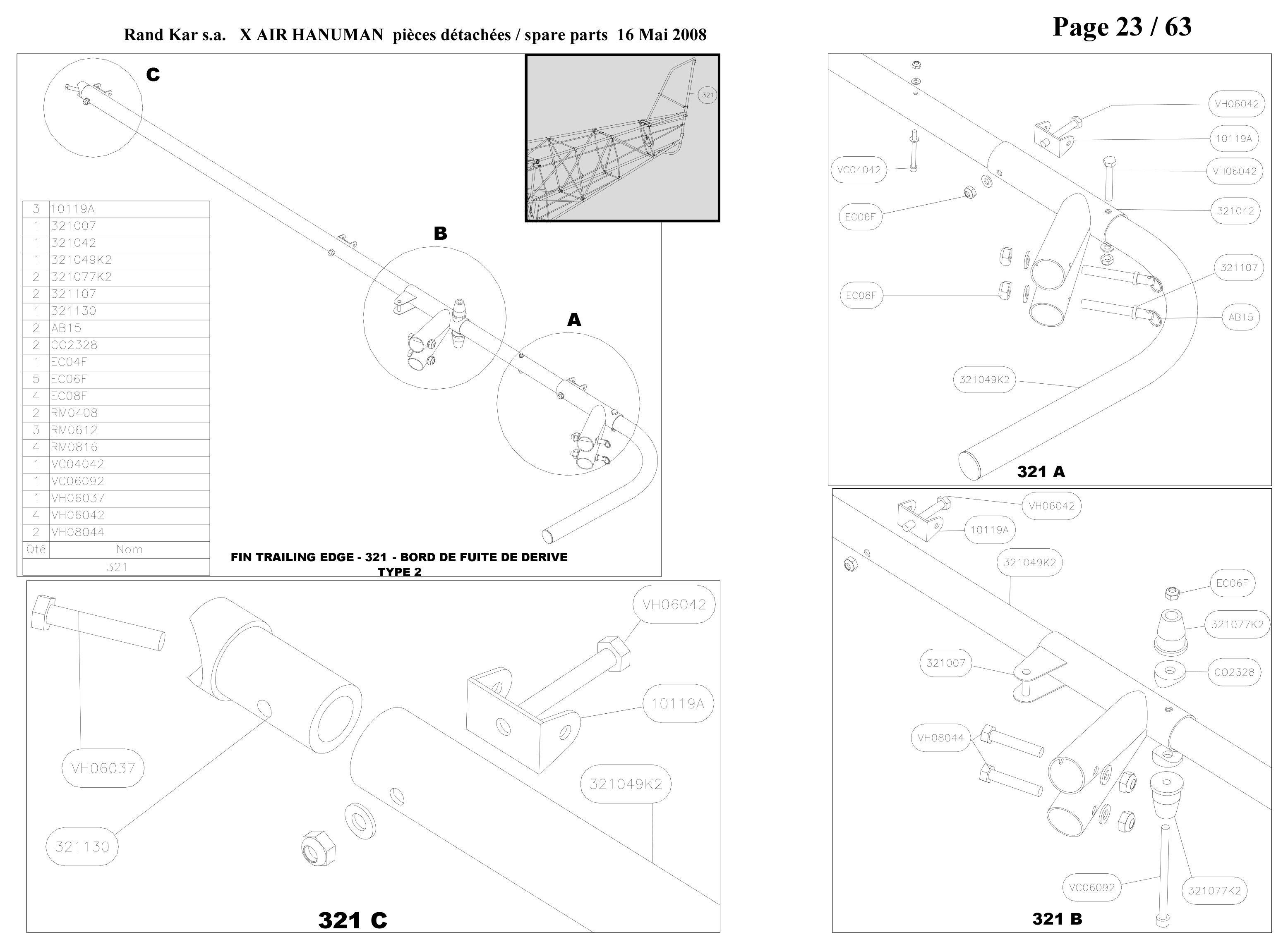 Fin trailing edge – Hanuman parts diagram