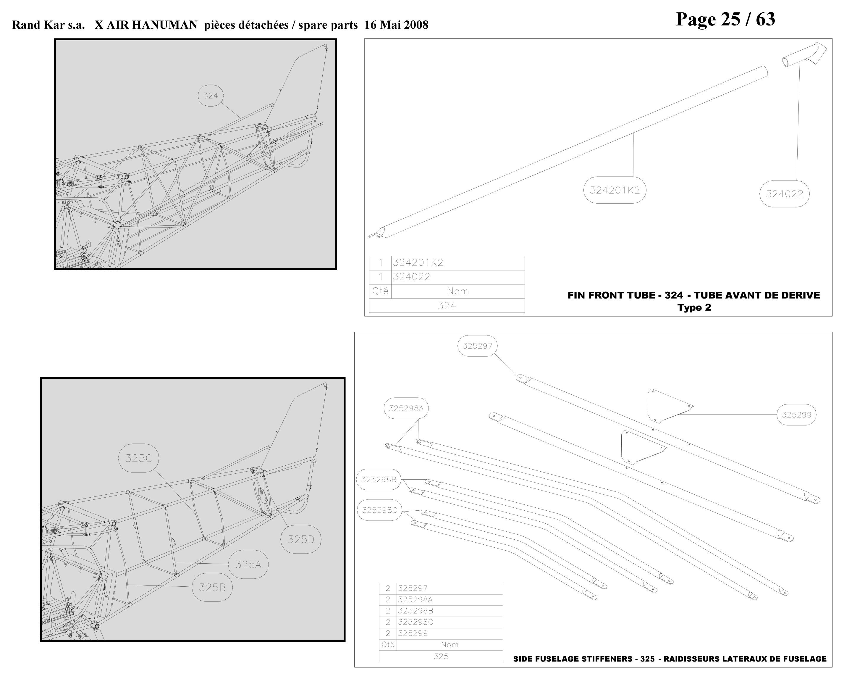 Fin front tube – Hanuman parts diagram
