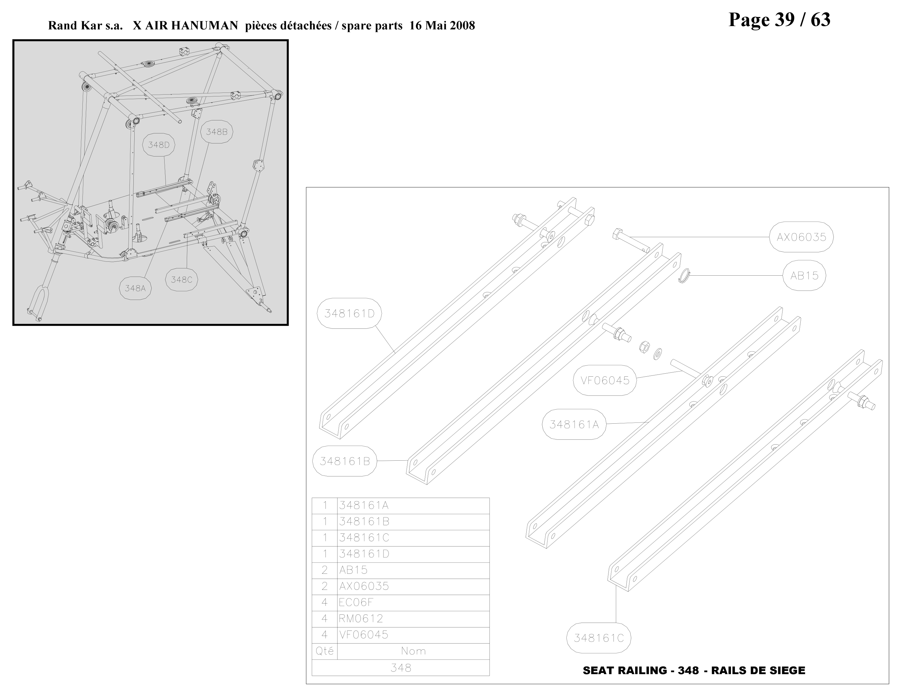 Seat railing – Hanuman parts diagram