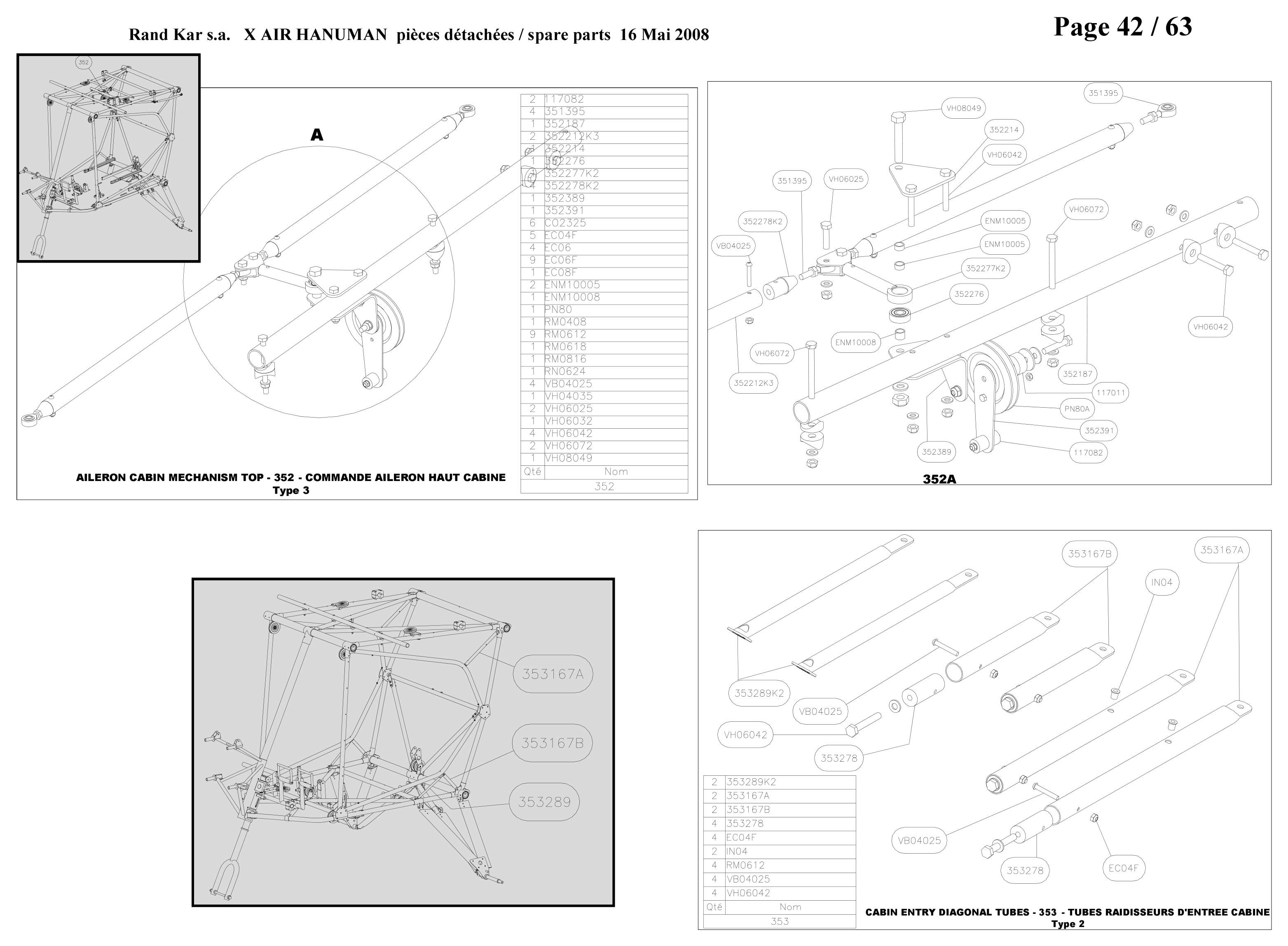 Ailerons cabin mechanism – Hanuman parts diagram