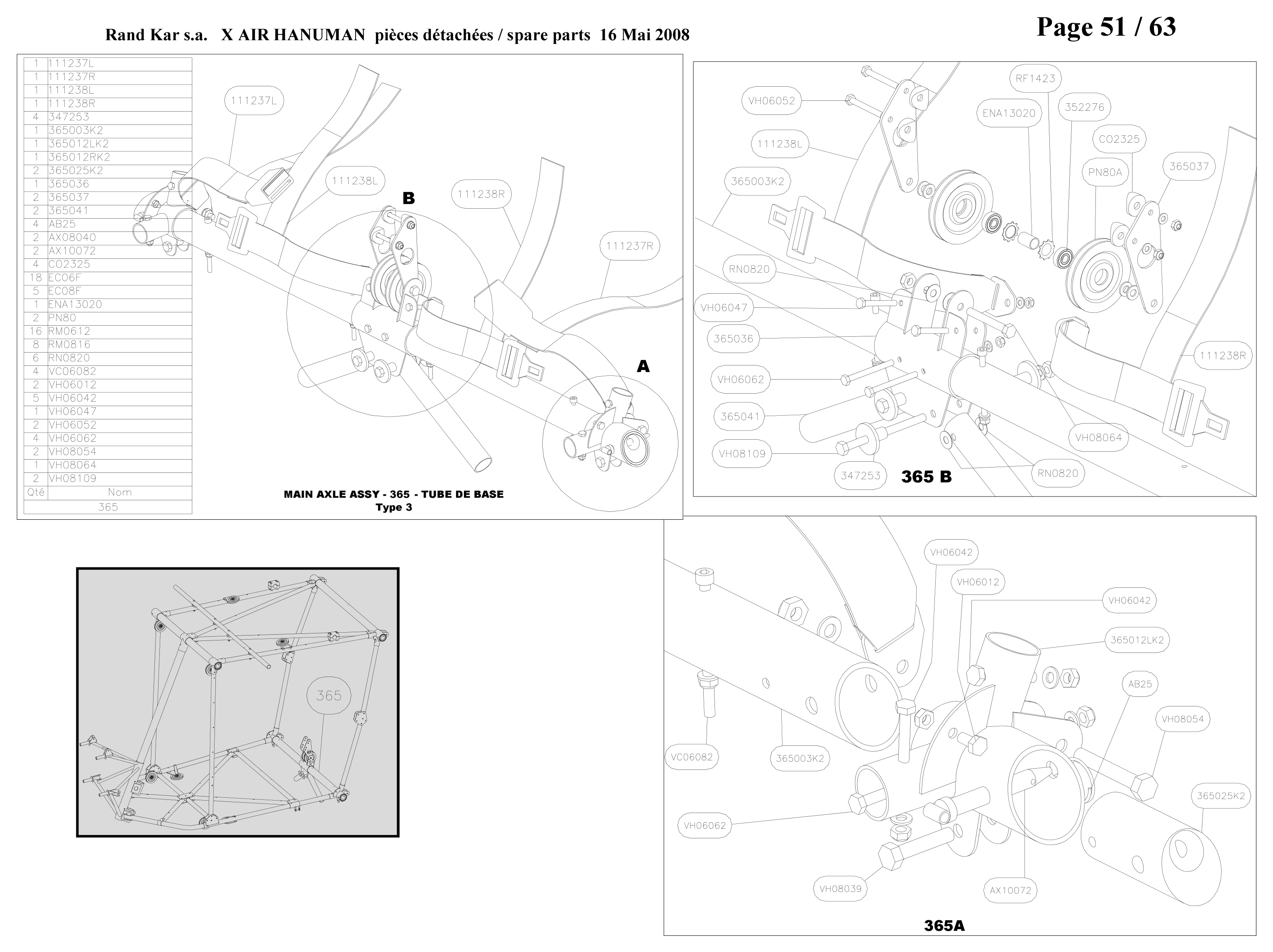 Main axle assy with seat belts – Hanuman parts diagram