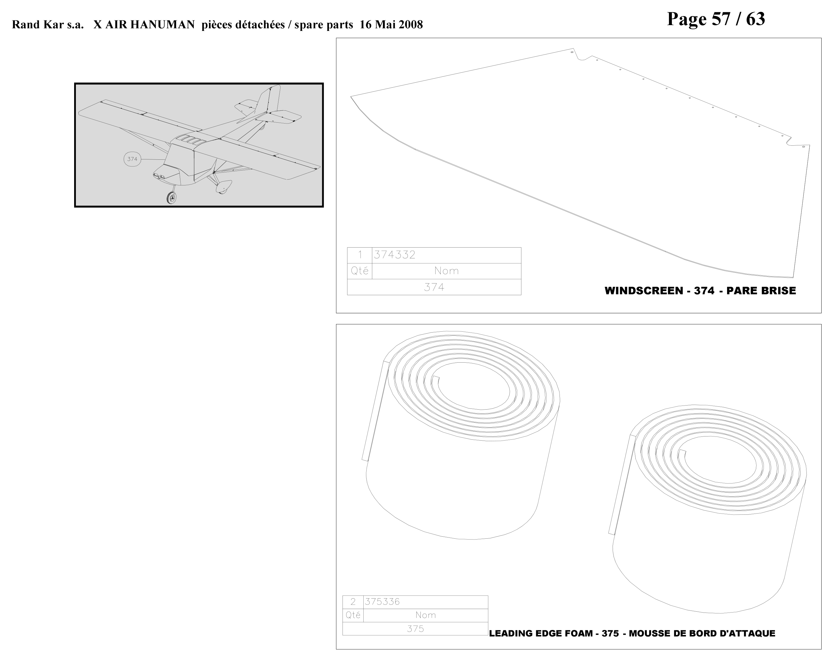 Leading edge foam – Hanuman parts diagram