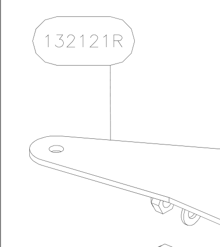 132121R – Rudder (X-Air F Gumnam) spare part diagram