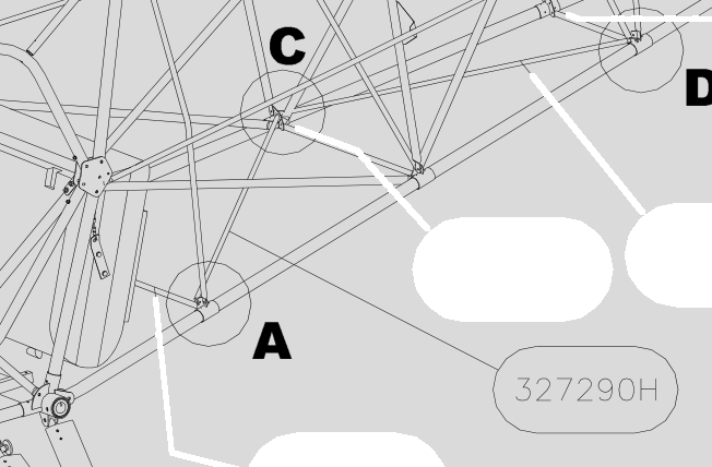 327290H – Fuselage cross tubes (Hanuman) spare part diagram
