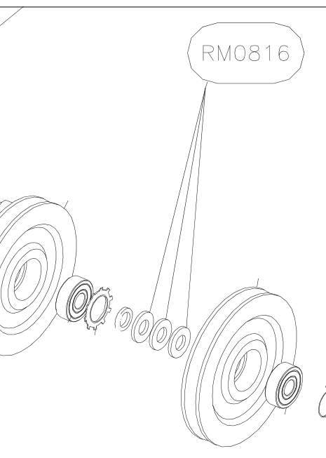 RM0816 – Nose wheel tube (X-Air) spare part diagram