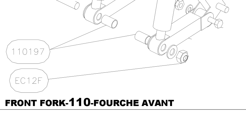 EC12F – Front fork (X-Air) spare part diagram