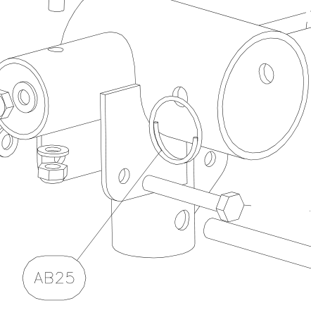 AB25 – Cabin top front tube (Hanuman) spare part diagram