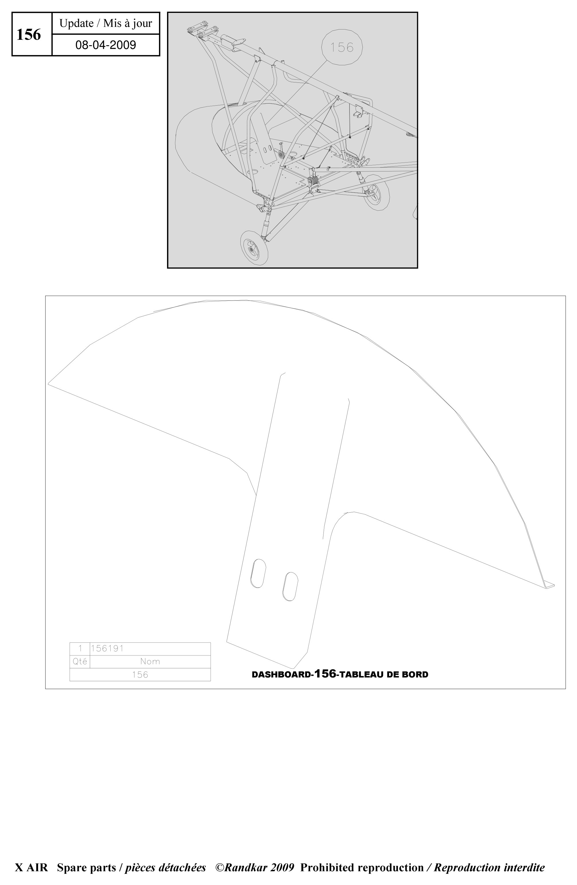 156191 – Dashboard (X-Air) spare part diagram