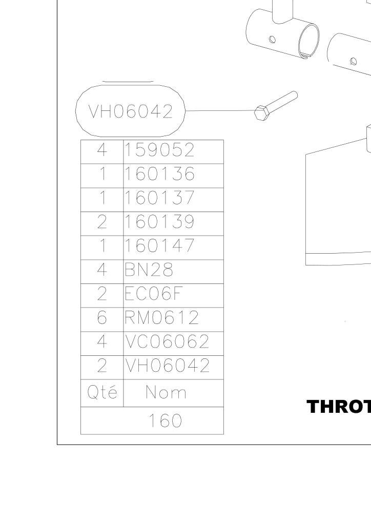VH06042 – Throttle handles (X-Air) spare part diagram